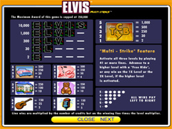 Elvis Slot Payout Screen